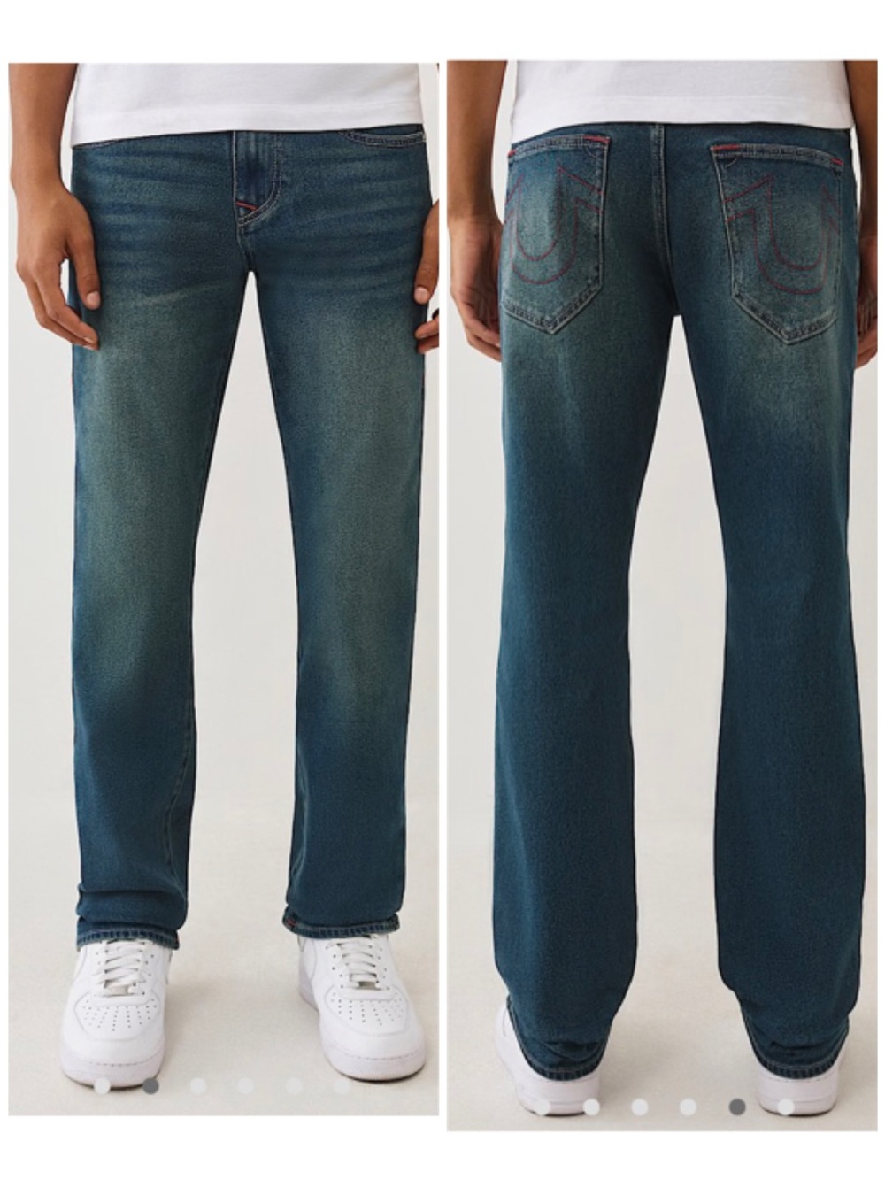 NWT Men’s True Religion 36x34 Ricky Straight Leg Jeans Toasted Cinnamon Wash